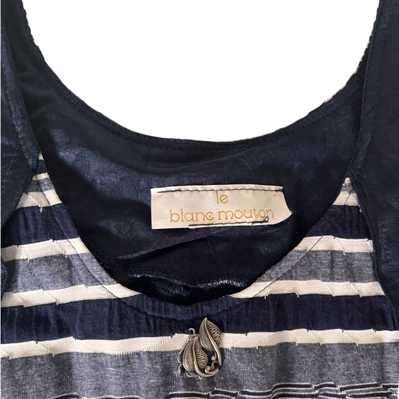 Le Blanc Mouton Drop Waist Asymmetrical Patchwork Dress Size S - Picture 6 of 7